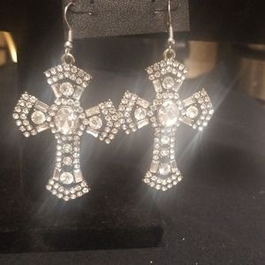 Earrings metal Rinestones